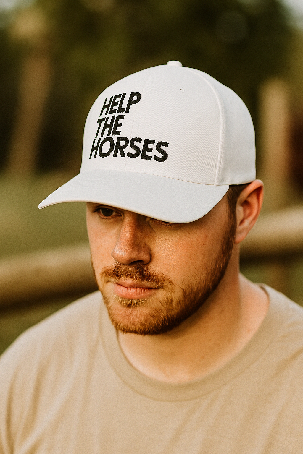 Help the Horses : White Flexfit Hat
