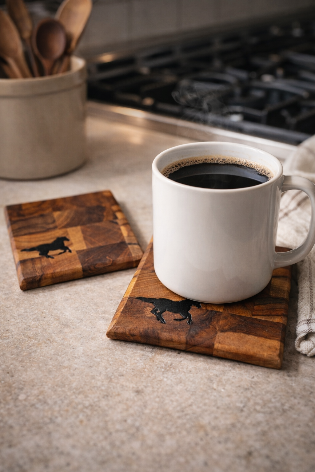 Horse Rescue Club Handcrafted Wood Coasters- set of 2 (pre-order)