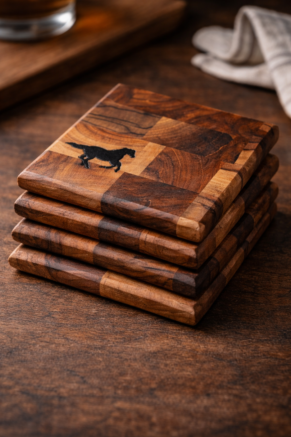Horse Rescue Club Handcrafted Wood Coasters- set of 2 (pre-order)