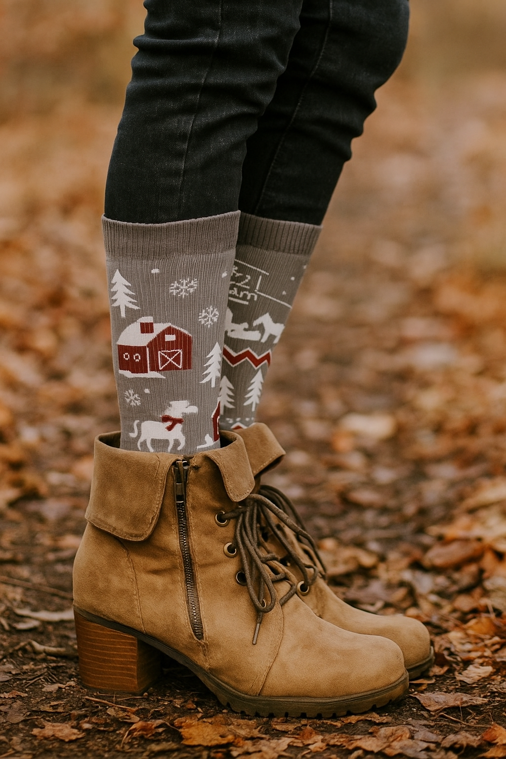 YBS: Winter Barn Socks- Grey