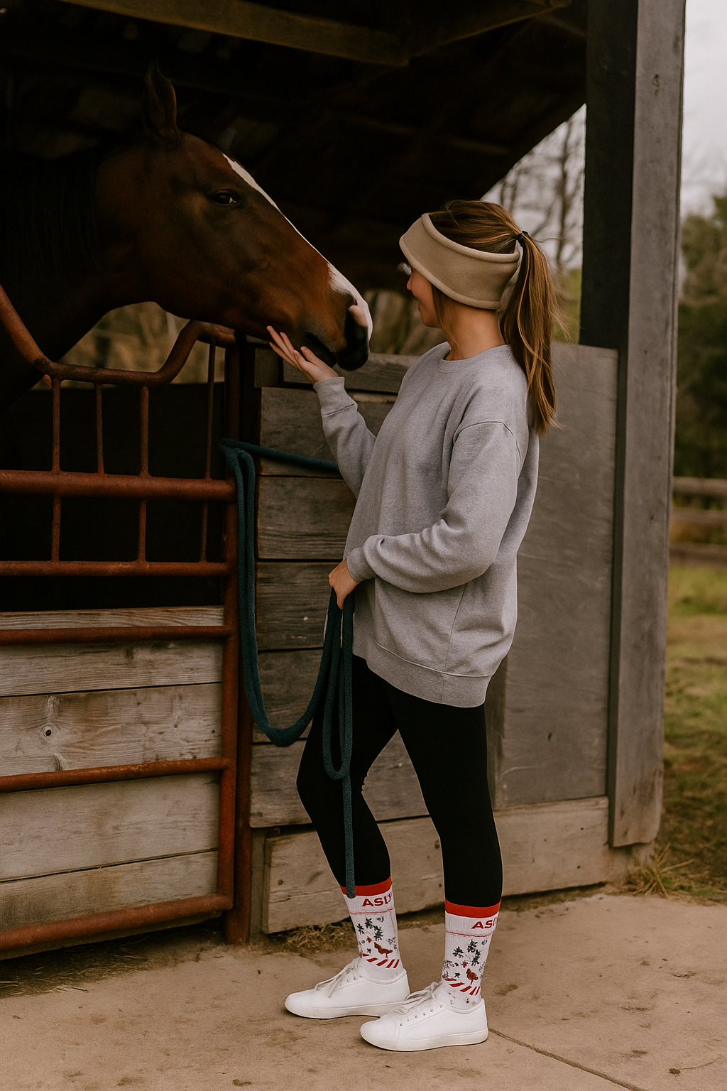 YBS: Winter Barn Socks - White