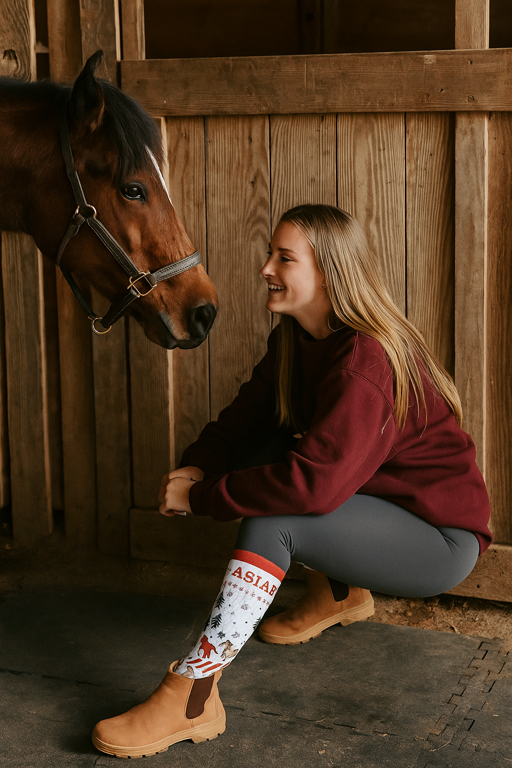 YBS: Winter Barn Socks - White