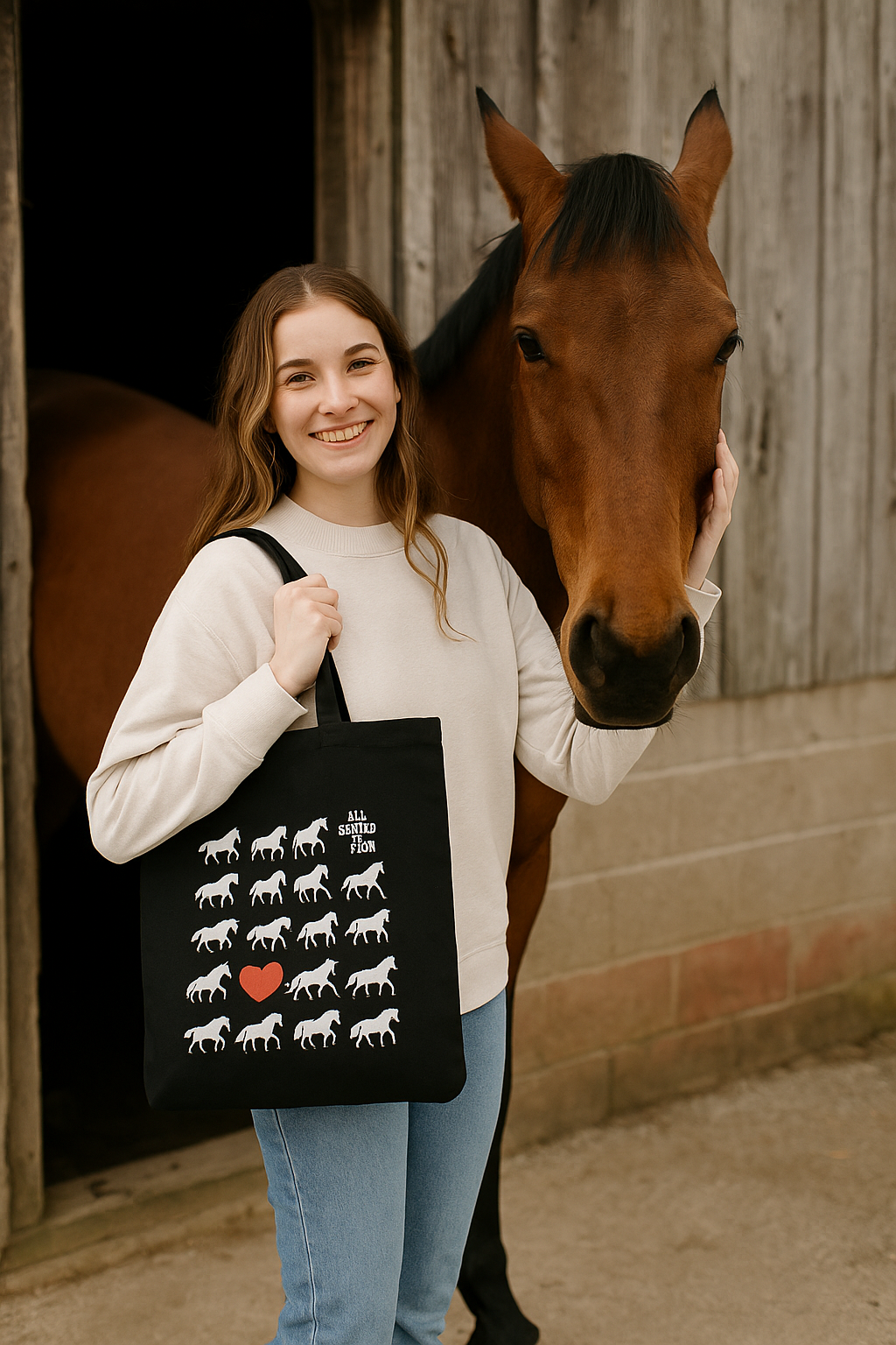 Love & Horses Tote Bag